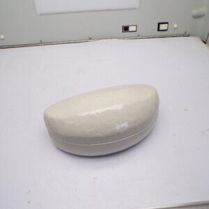 Coach White Hard Clamshell Sunglasses Case Faux Leather Brown Microfiber Lined